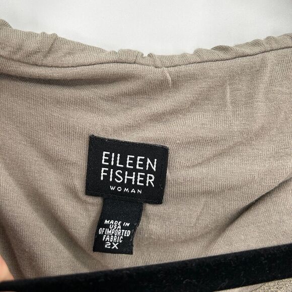 EILEEN FISHER *Flawed* Women's Taupe Brown Oversized Hooded Duster Cardigan 2X - Picture 7 of 8